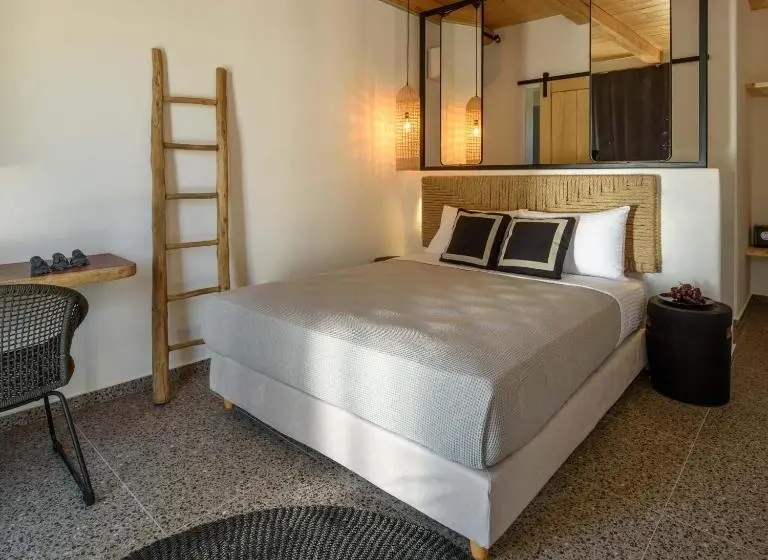 Huoneisto 1 Makuuhuone Allasnäkymä, Olive Mykonos Villas