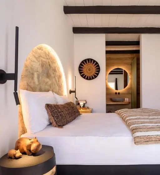 Huoneisto 1 Makuuhuone Allasnäkymä, Olive Mykonos Villas