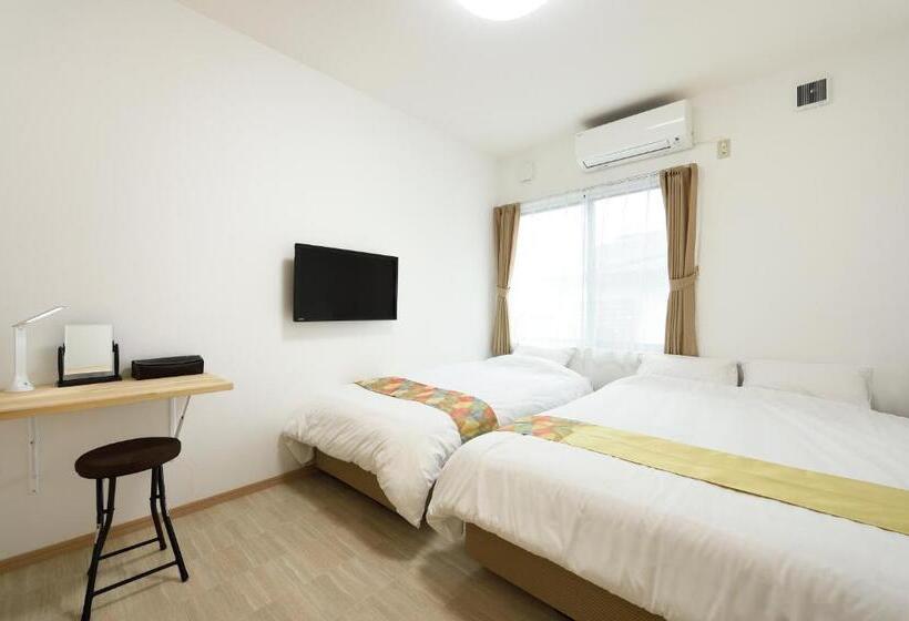 스탠다드 트리픔 룸 공동욕실, Add Hostel Uji Cha Gan Ju Tei