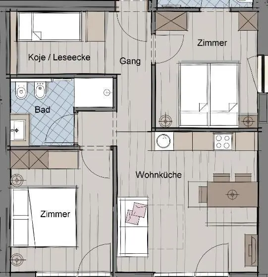 آپارتمان 3 خوابه, B&b Boutique Apartment Oberwiesen