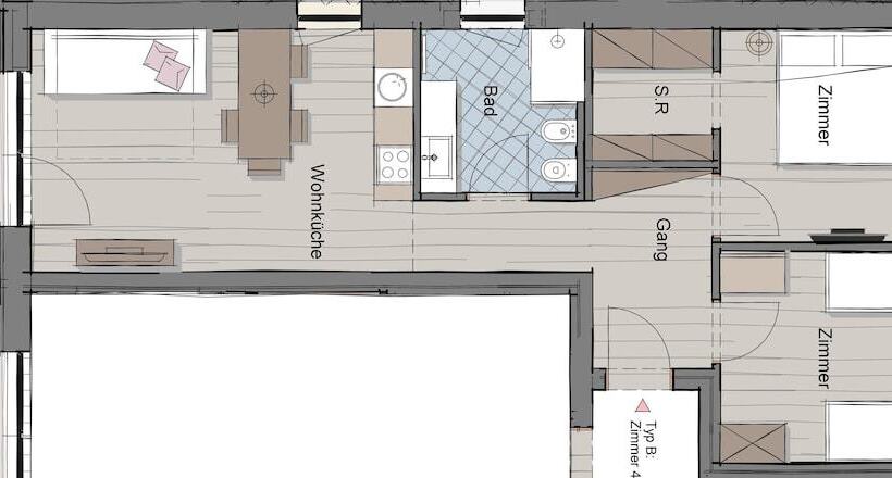 침실 1개 베이직 아피트, B&b Boutique Apartment Oberwiesen