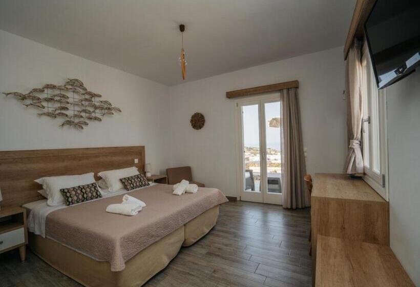 디럭스 테라스 룸 바다 전망, Rooms & Apartments Archontou