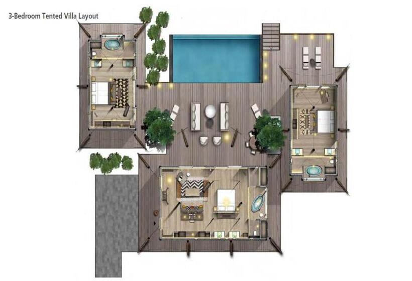 ویلای 3 خوابه, Sundy Praia Lodge