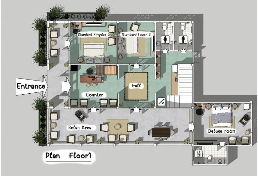 キングサイズベッドのデラックスルーム, Silsopa Hostel