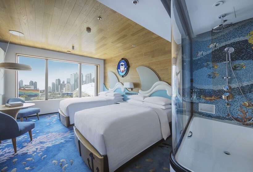 اتاق استاندارد با 2 تخت دوبل, Hong Kong Ocean Park Marriott