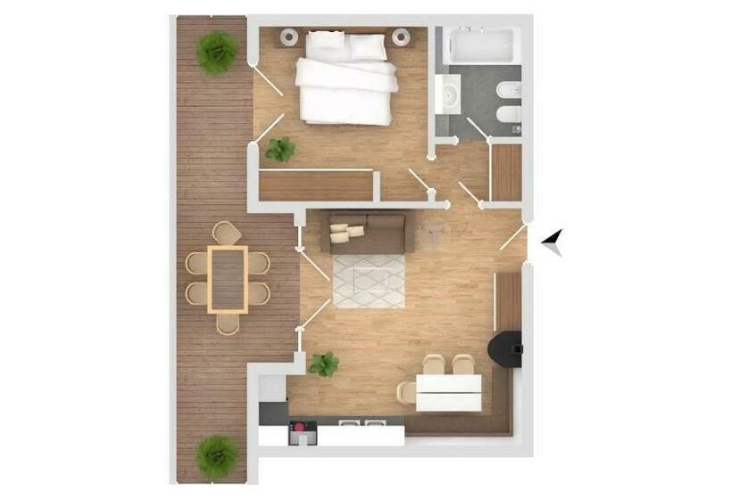 Апартаменты 1 Спальня, Apartment Torri Di Seefeld