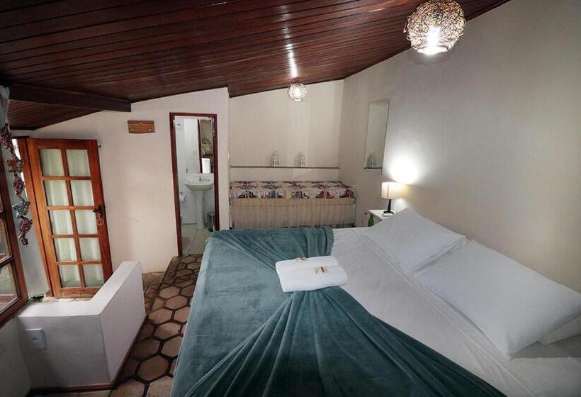 חדר סטנדרט לשלושה עם נוף לגינה, Pouso Da Trilha Hospedagem