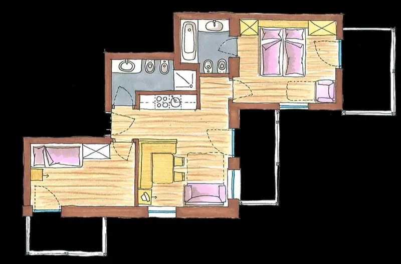 آپارتمان 2 خوابه, Residence Cesa Rives
