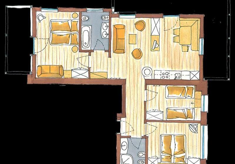 Апартаменты Superior 3 Спальни, Residence Cesa Rives