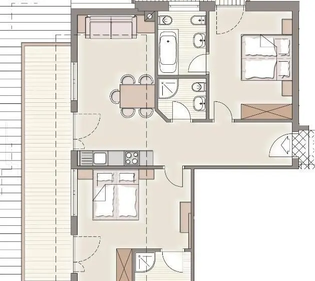 آپارتمان سوپریور 2 خوابه, Residence Cesa Rives