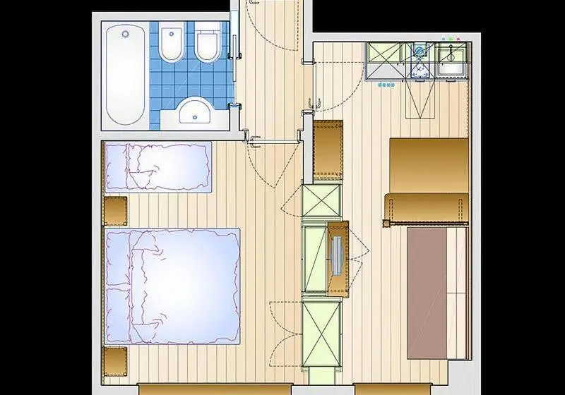 آپارتمان 1 خوابه, Residence Cesa Rives