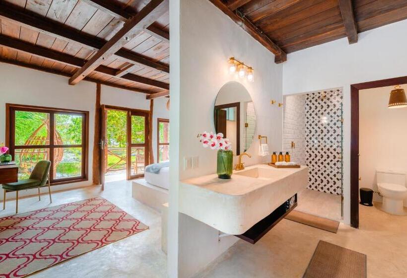 Deluxe-huone King-vuode, Azulea Bacalar Hotel & Spa   Lagoon Front