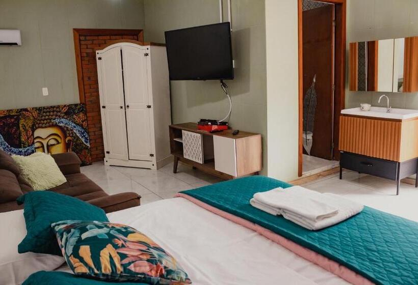 اتاق استاندارد با بالکن, Pousada Jardim Do Buda   Café E Piscina