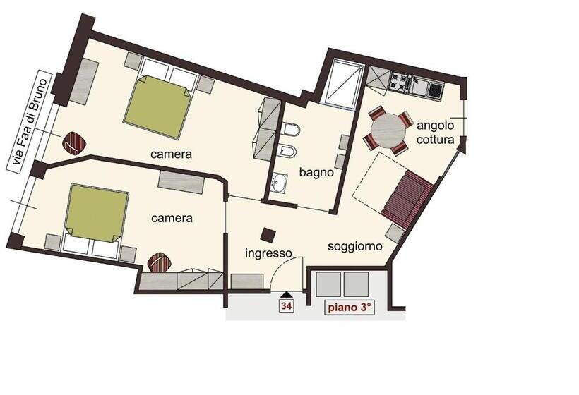 آپارتمان سوپریور 2 خوابه, Hh Hermoso Housing Alessandria