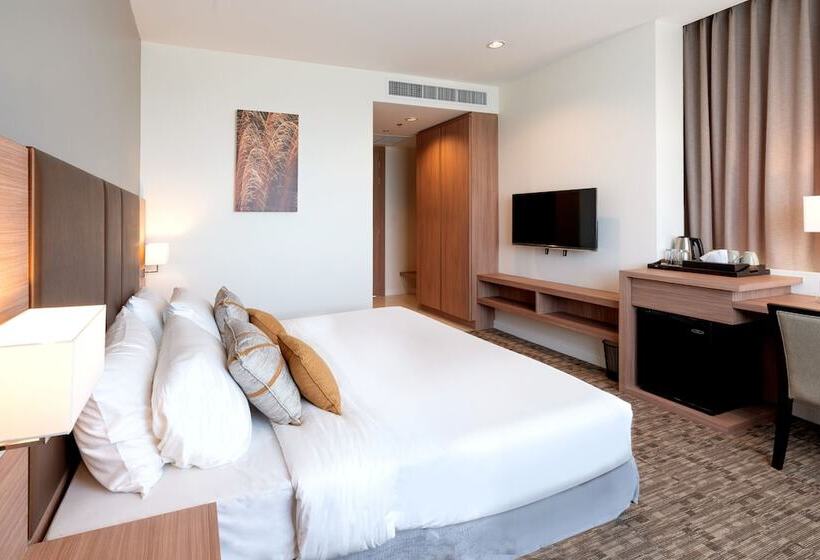 디럭스 룸 킹사이즈 침대, Grand Fortune Hotel Nakhon Si Thammarat