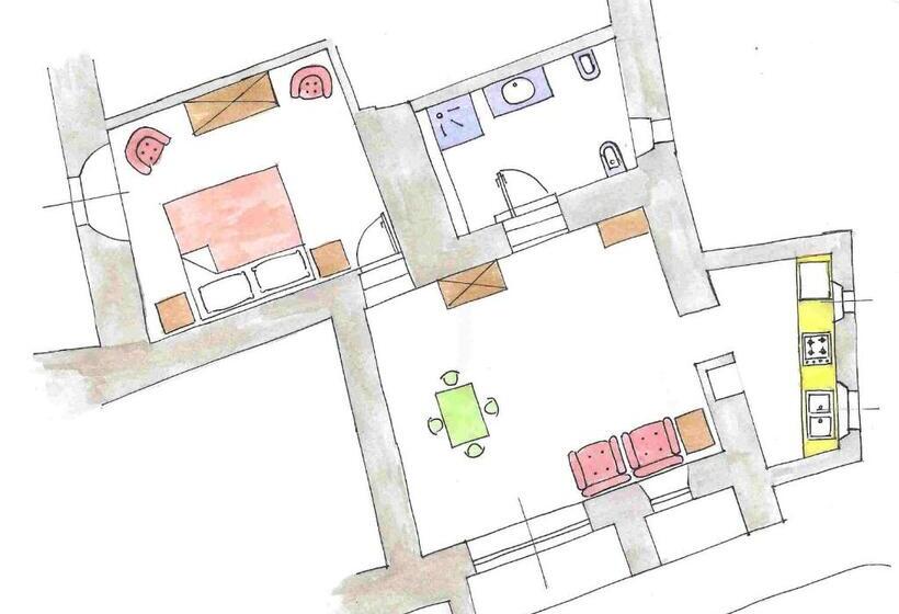 Апартаменты 1 Спальня Нижний Этаж, Agriturismo Al Lambic