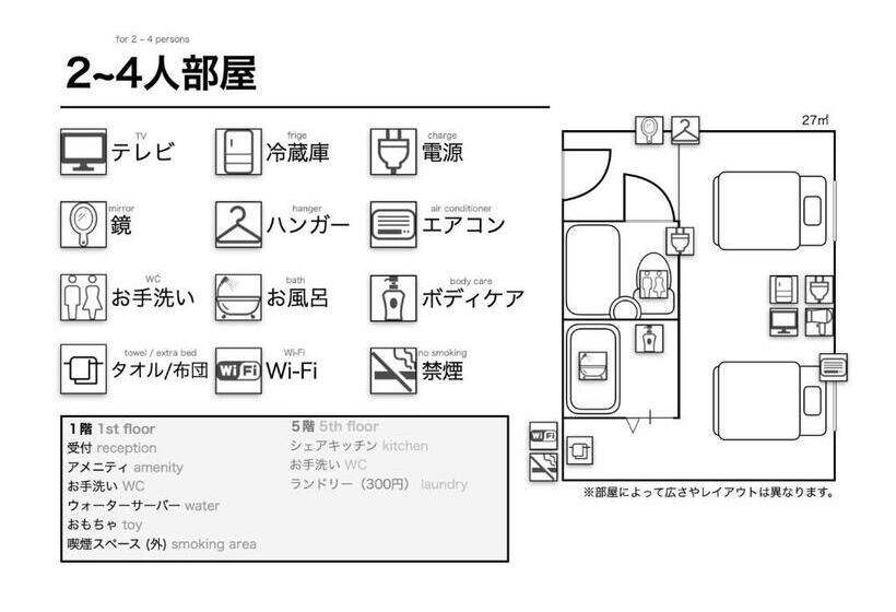 Habitació Quàdruple Estàndard, Crasco Tabi Ne