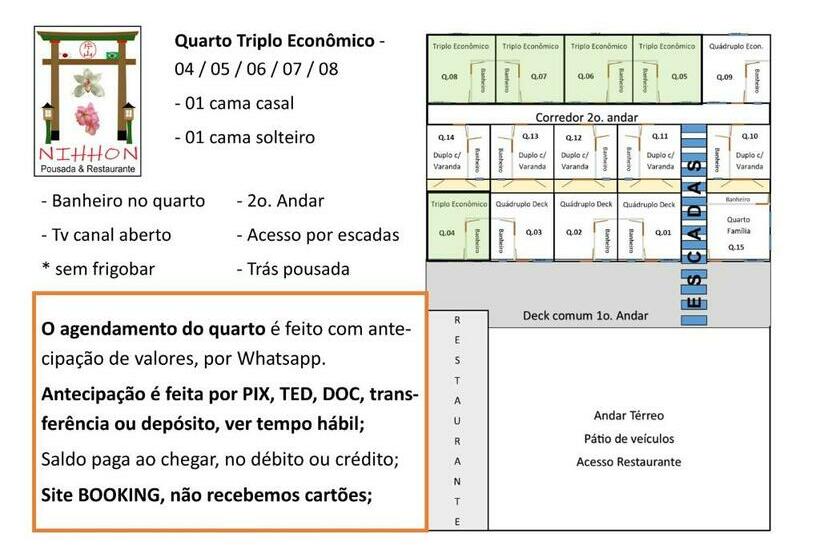 Quarto Triplo Economy, Pousada Nihhon