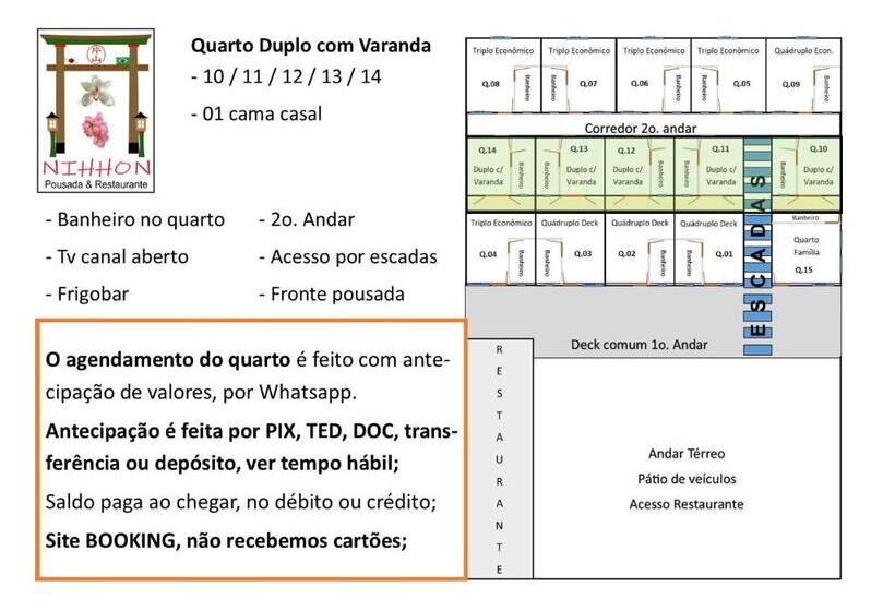 Quarto standart com varanda, Pousada Nihhon