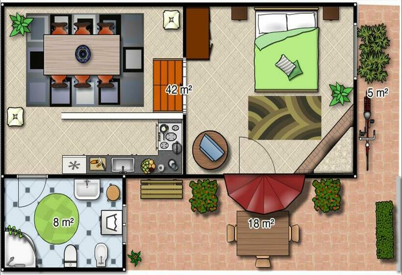 آپارتمان 1 خوابه, Casale Gli Ulivi