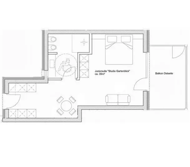 Standard-studio Puutarhanäkymä, Brühl Suites&residence