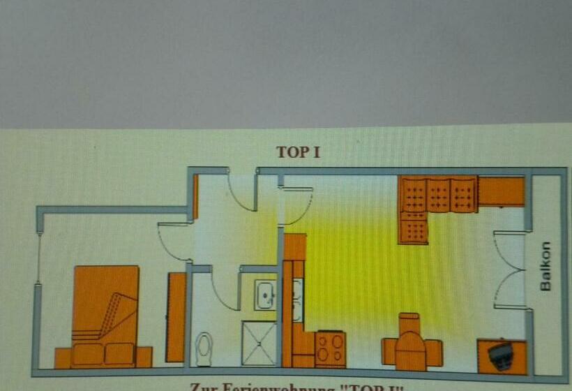 バルコニー付き１ベッドルームアパートメント, Gästehaus Jedinger