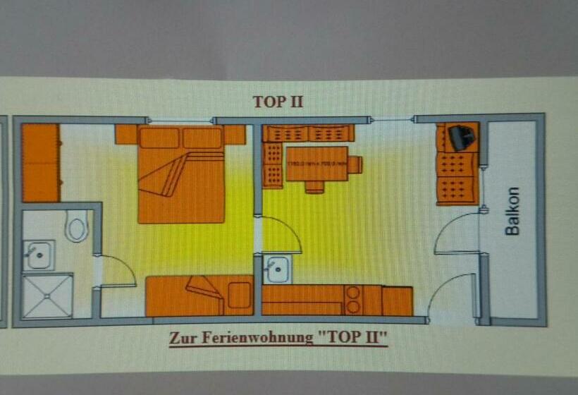 バルコニー付き１ベッドルームアパートメント, Gästehaus Jedinger
