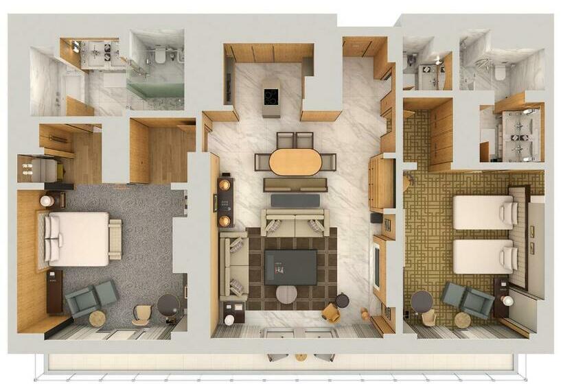 Люкс 2 Спальни, Waldorf Astoria Dubai International Financial Centre