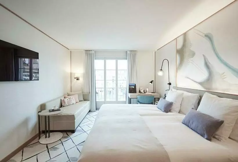 اتاق استاندارد با چشم‌انداز رودخانه, Storchen Zürich   Lifestyle Boutique