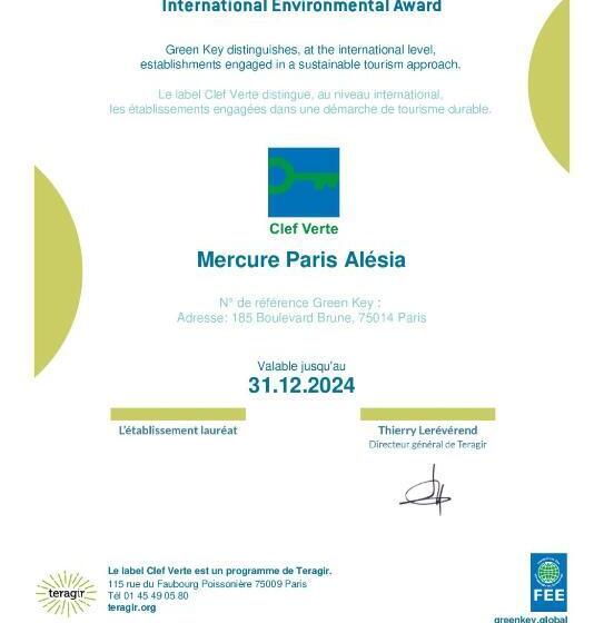 اتاق استاندارد, Mercure Paris Alesia