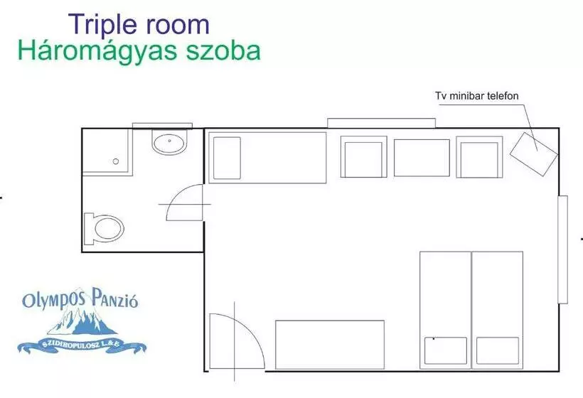 スタンダードトリプルルーム, Olympos Panzió