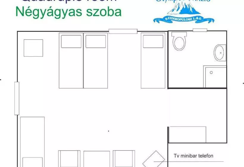 スタンダード４人部屋, Olympos Panzió