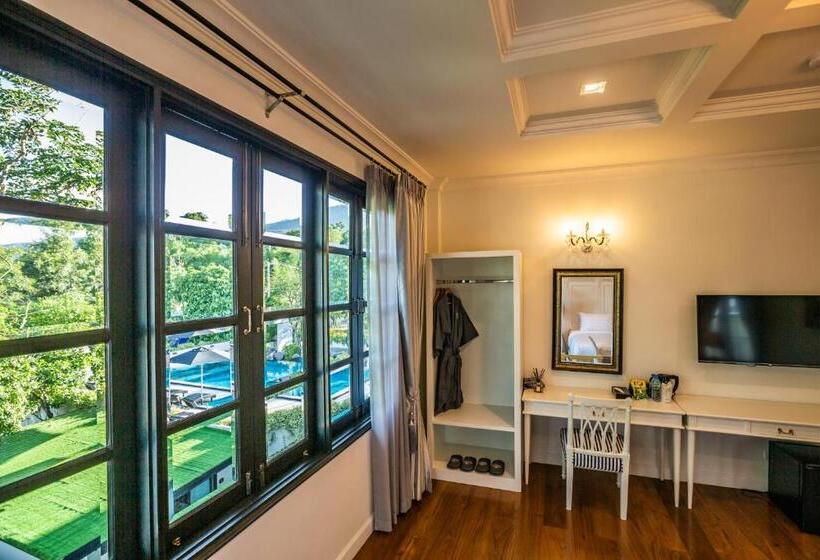 اتاق استاندارد با چشم‌انداز استخر, Merchant Villa  Sha Extra Plus
