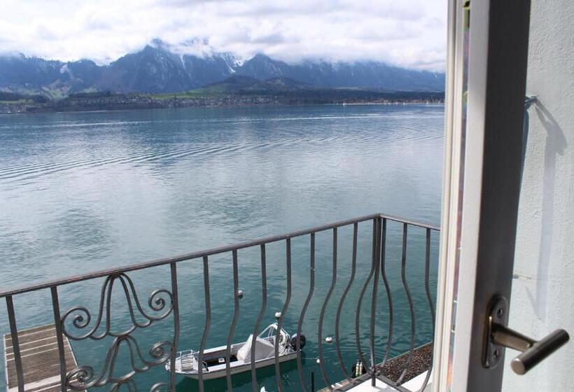 标准间带湖景, Restaurant Bellevue Au Lac