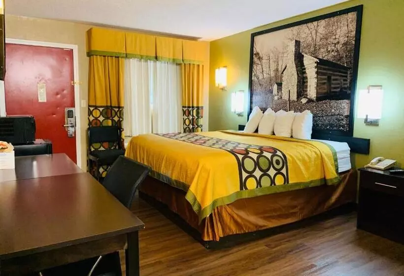 キングサイズベッドのスタンダードルーム, Super 8 By Wyndham Cincinnati Springdale Oh
