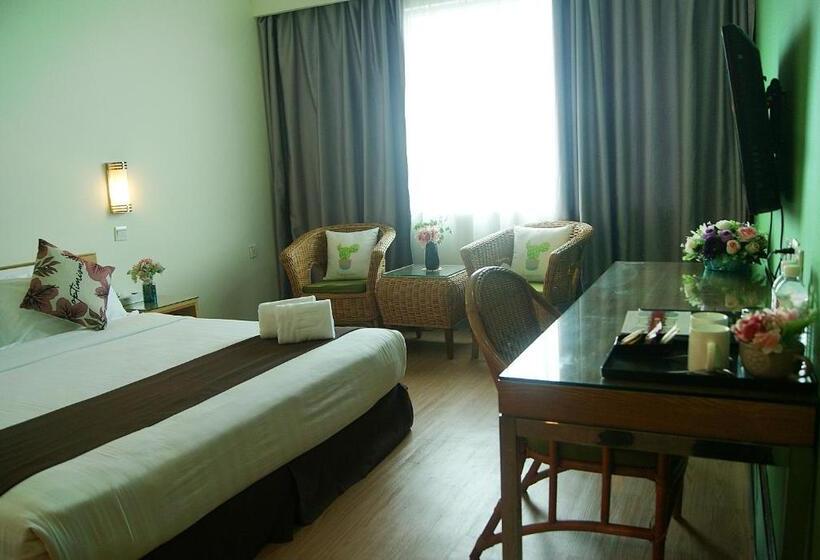 חדר דחוקס עם מיטת קינג, Tang Dynasty Park