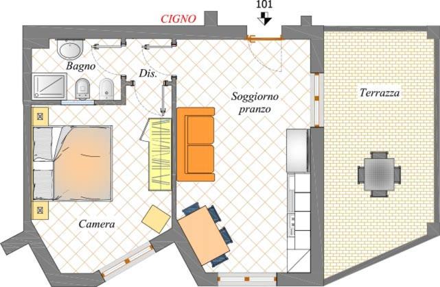 آپارتمان 1 خوابه همکف, Residence Il Cardellino