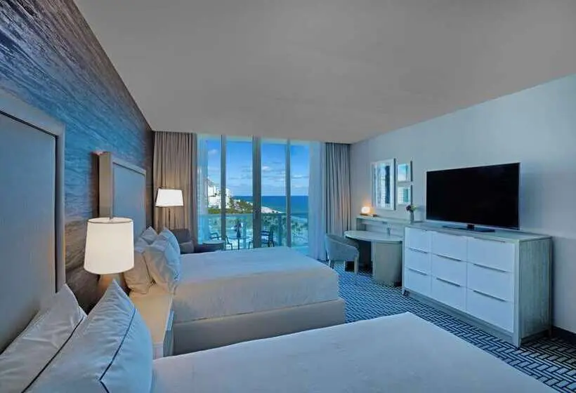 חדר סטנדרט נוף לים עם מרפסת, Maren Fort Lauderdale Beach, Curio Collection By Hilton
