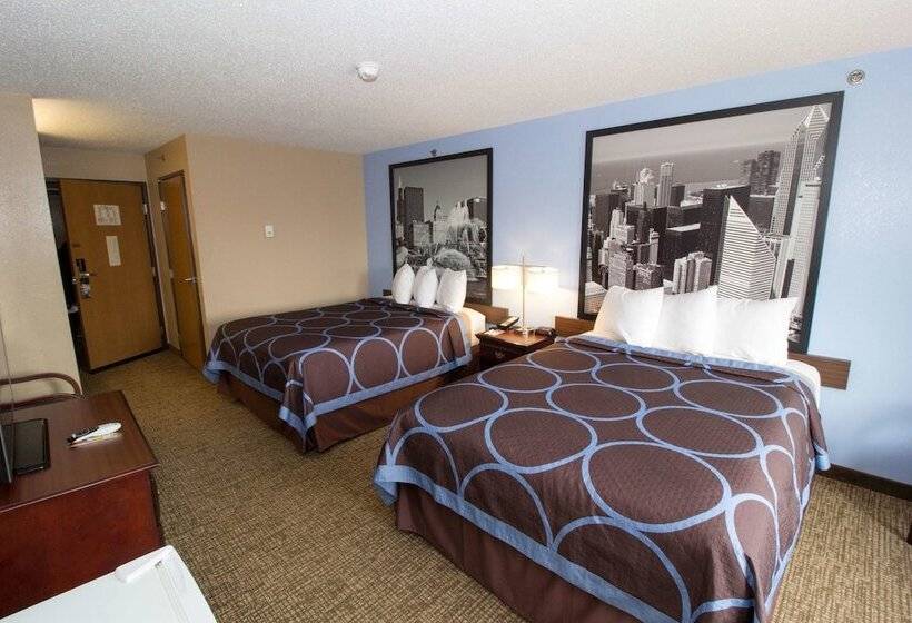 اتاق استاندارد با 2 تخت دوبل, Super 8 By Wyndham Chicago O'hare Airport