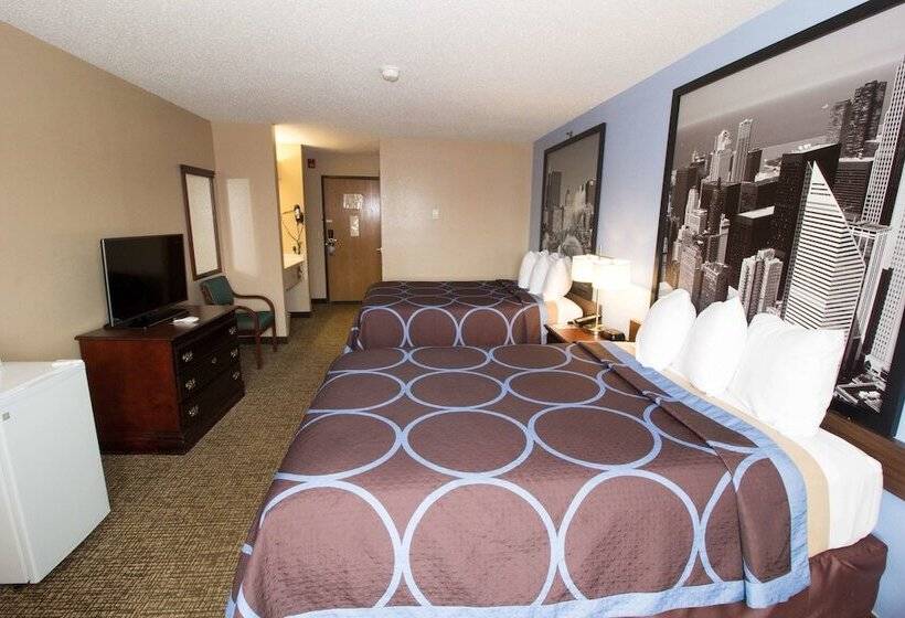 اتاق استاندارد با 2 تخت دوبل, Super 8 By Wyndham Chicago O'hare Airport