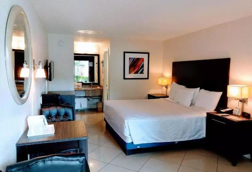 キングサイズベッドのスタンダードルーム, Red Carpet Inn Airport Fort Lauderdale