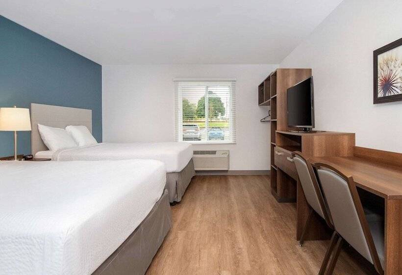 غرفه قياسيه سريرين مزدوجين, Woodspring Suites Carol Stream  Chicago