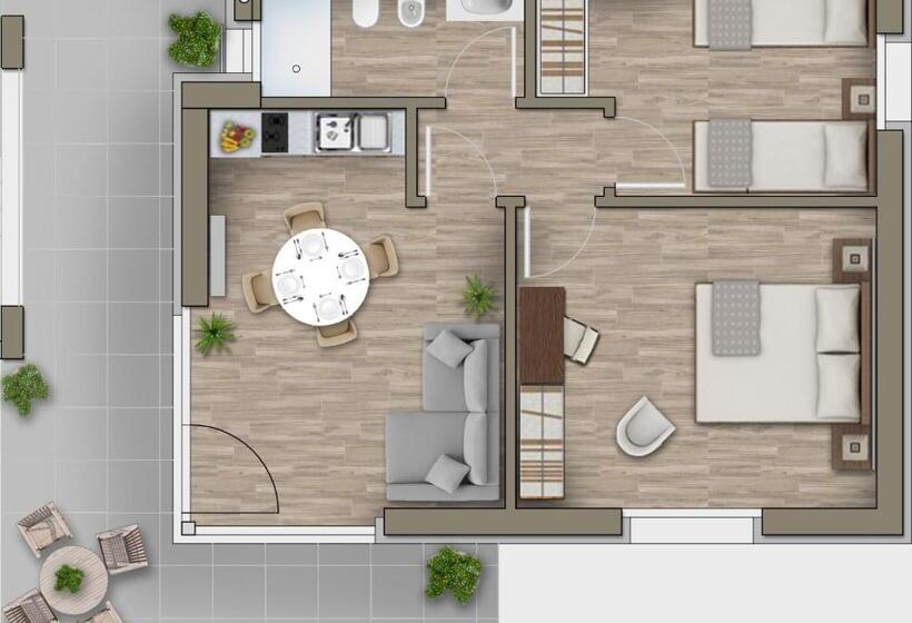 Люкс 2 Спальни, Prada' Home Eco Suites