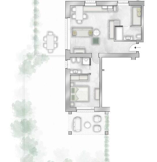 ２ベッドルームアパートメント, Relais Zenner