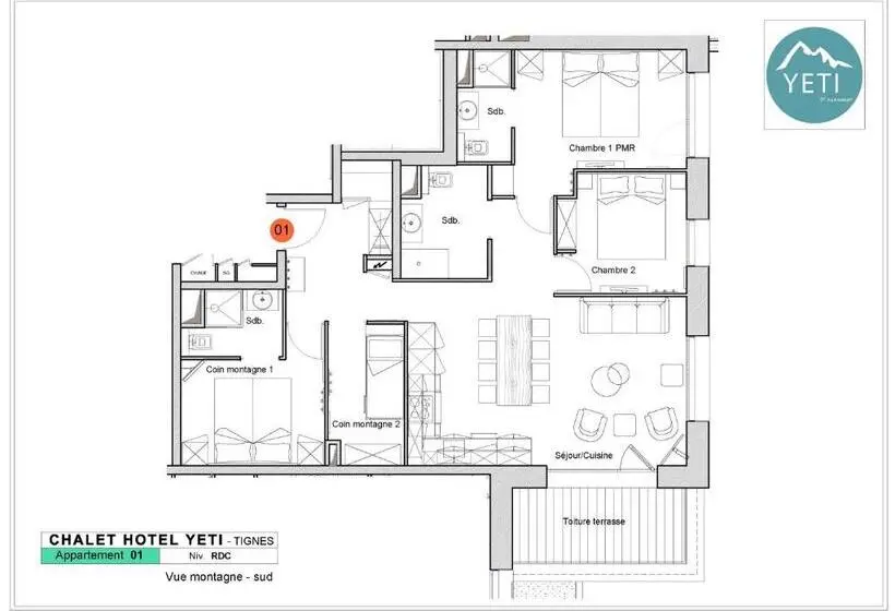 آپارتمان 1 خوابه, Chalet Hotel Yeti