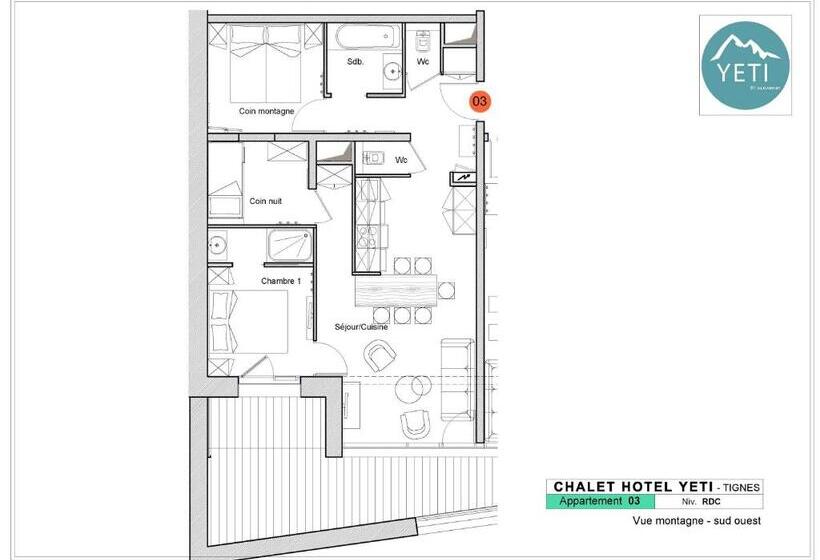 آپارتمان 1 خوابه, Chalet Hotel Yeti