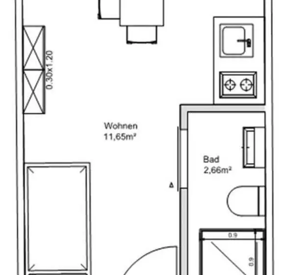 １ベッドルームアパートメント, Site.inn Wien