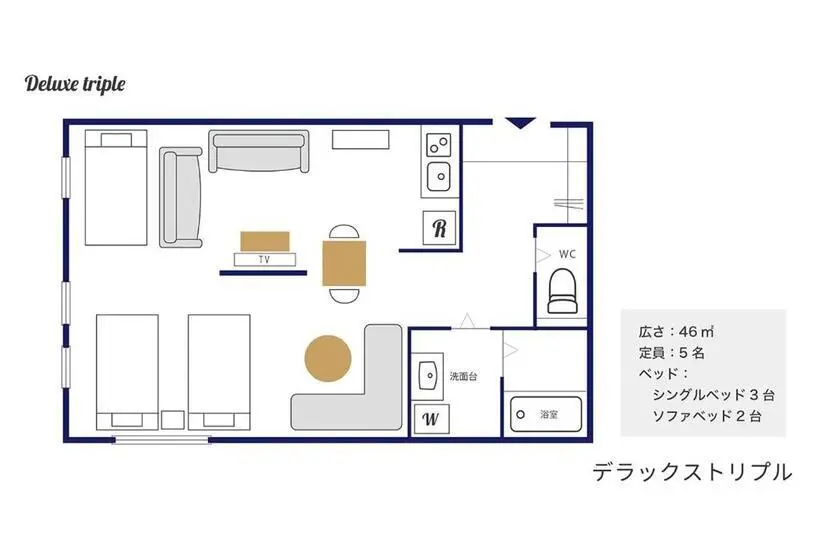 Deluxe Kolmen Hengen Huone, California Miyakojima Resort