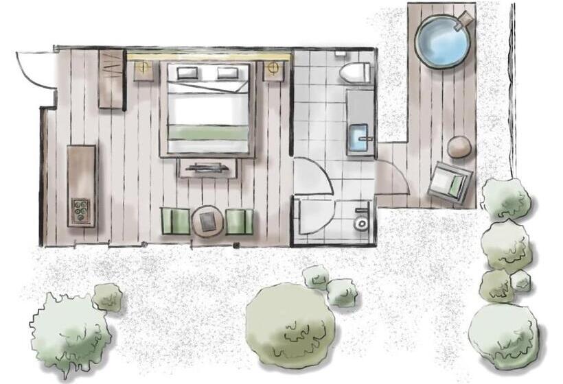 اتاق لوکس با تخت بزرگ, Nazuna Obi Onsen Resort