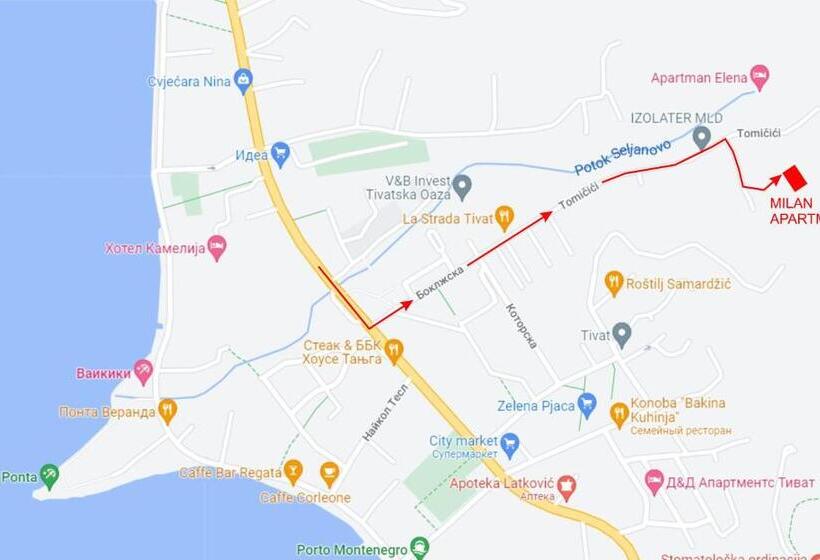 اتاق استاندارد با چشم‌انداز کوهستان, Tivat Apartments